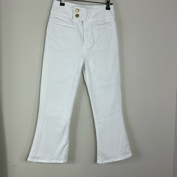 Frame Denim White Le Hardy Crop Flare Jeans 25 - Picture 4 of 10
